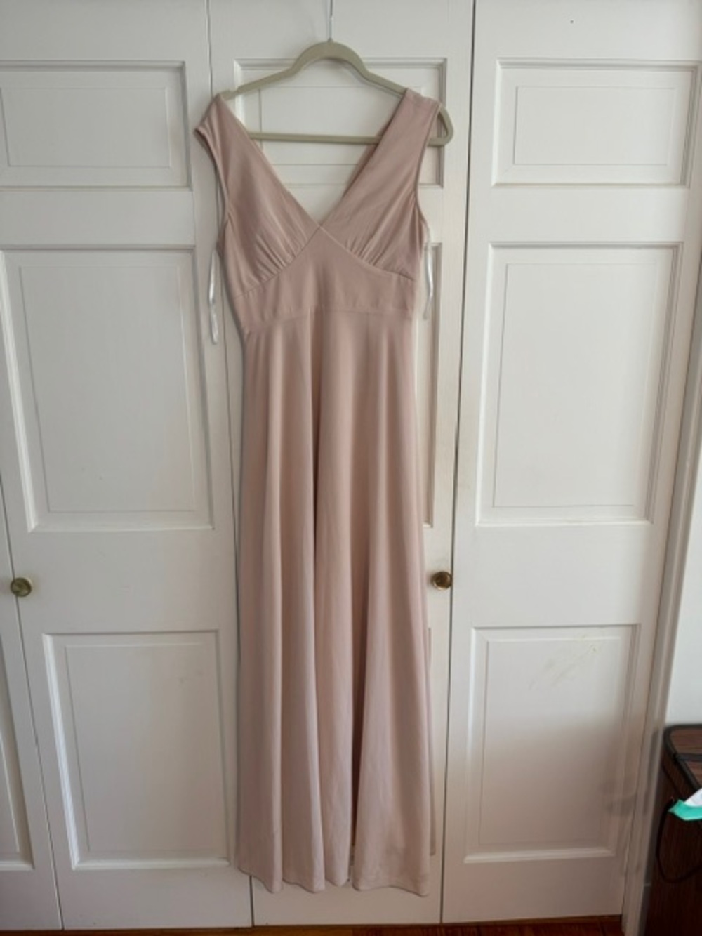 BHLDN V-Neck Blush Maxi Dress